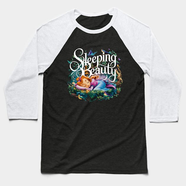 Sleeping Beauty Design Baseball T-Shirt by RazorDesign234